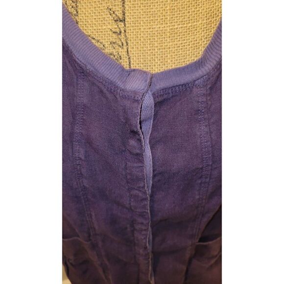 Pete & Greta Johnny Was Snap Front Pima Cotton Top Jacket Purple L Bohemian - Picture 2 of 9